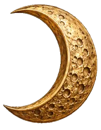 A golden crescent Moon
