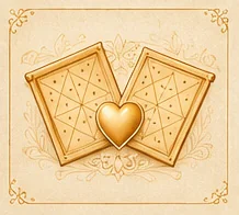 Two Kundli charts side by side with a heart between them
